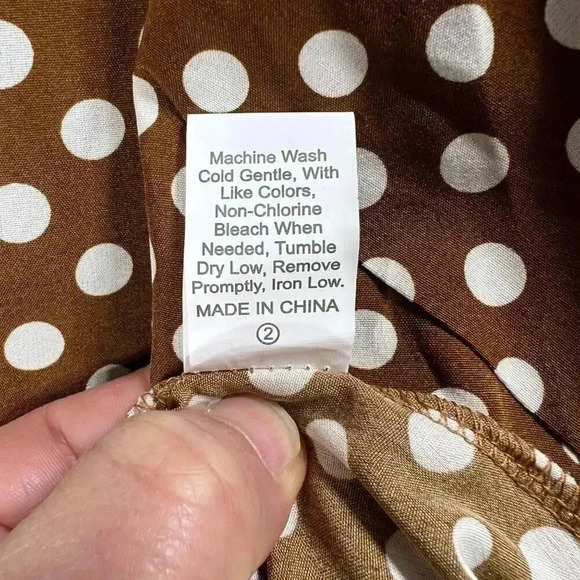 Anna Kaci California1XL Boho Midi Halter Dress Brown Asym polka dot Western NWT - Picture 13 of 16